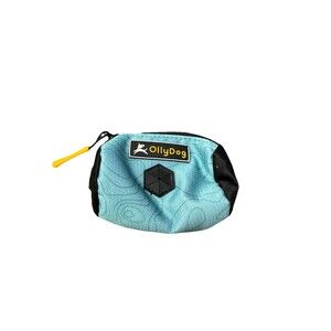OllieDog Dog Poop Bag Dispenser Teal Black Zipper Pouch Clip Strap EUC